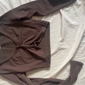 Brown Button-Up Women's Top
